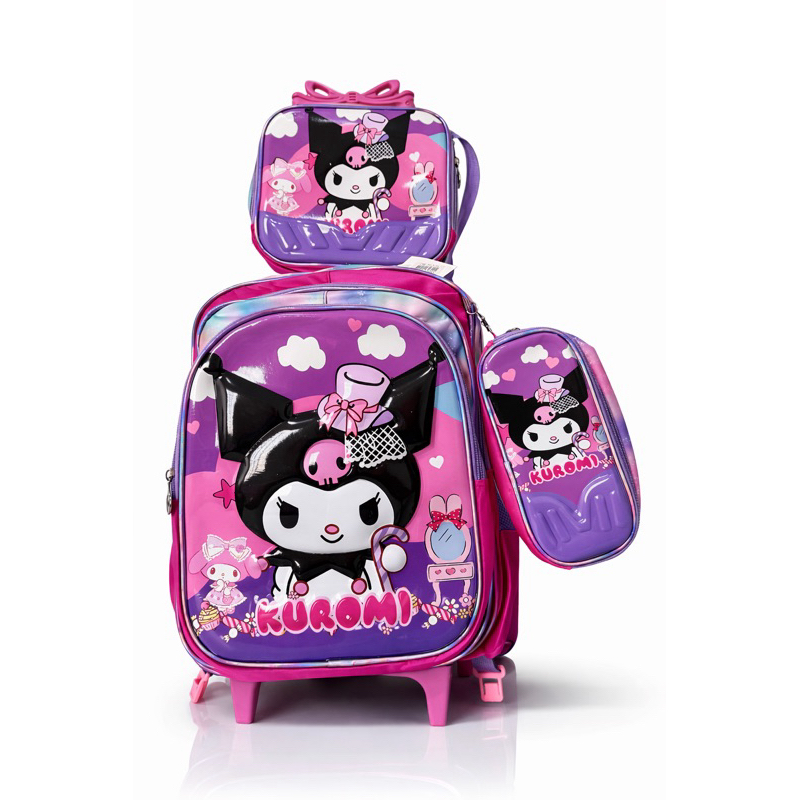 Kit mochila escolar  3D, mochila grande, lancheira térmica e estojo.