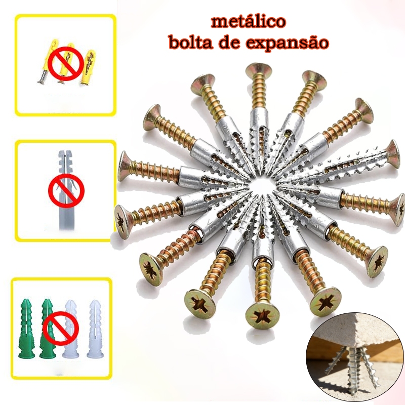 Kit150 x bucha de metal com parafuso philips para concreto parede