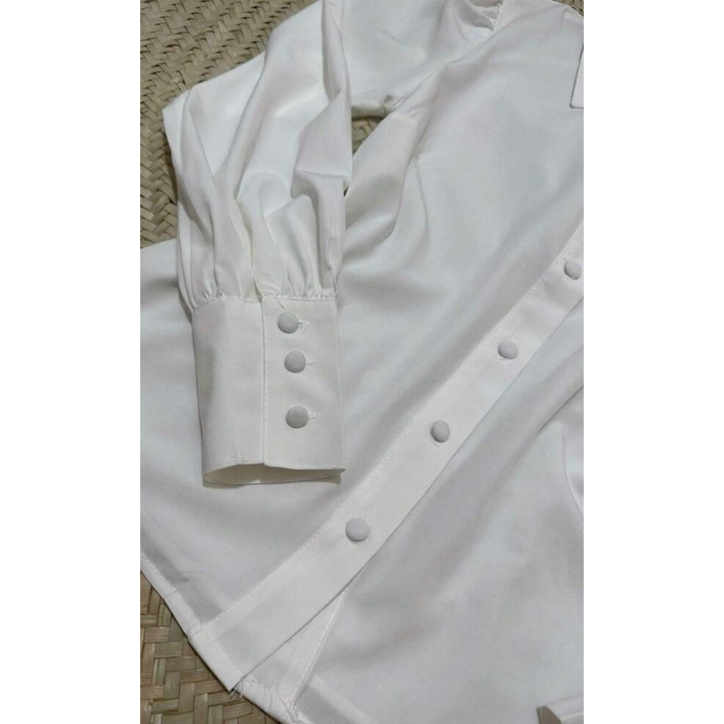 Detalhes do Camisa Feminina Manga Longa com Botões Forrados