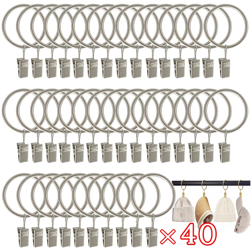 40Pcs Clipes De Cortina De Ferro Com Gancho Para Pendurar Anel  Decoração De Janelas diâmetro interno 40mm em Oferta na Shopee