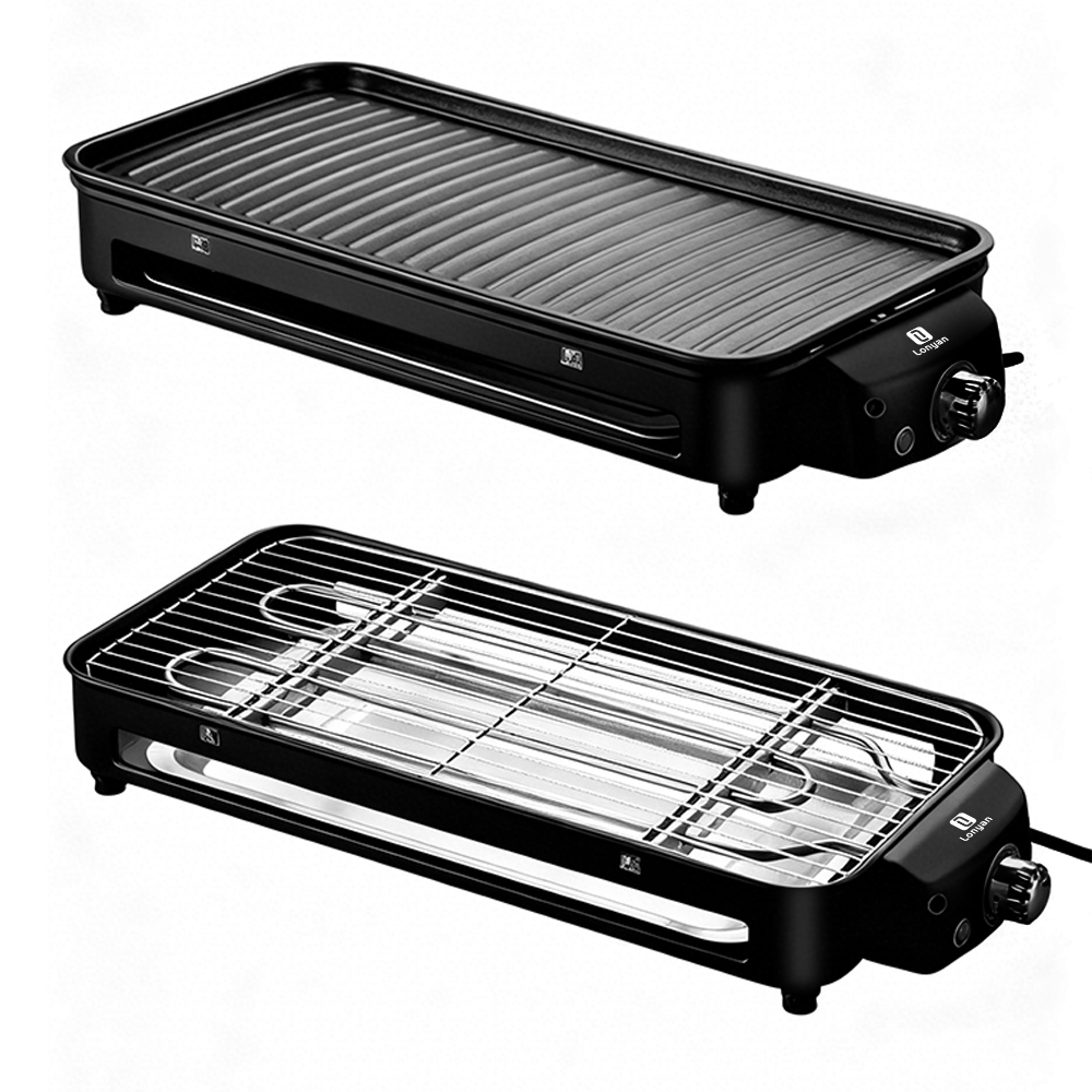 Churrasqueira Elétrica Multifuncional Portátil  220V 1500W  Superfície Antiaderente Cerâmica Para Uso Doméstico