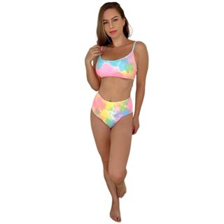 Conjunto Biquini Plus Size Top Forrado Sem Decote Para Seu Melhor Conforto Calcinha Cintura Alta Lateral Grossa em Oferta na Shopee