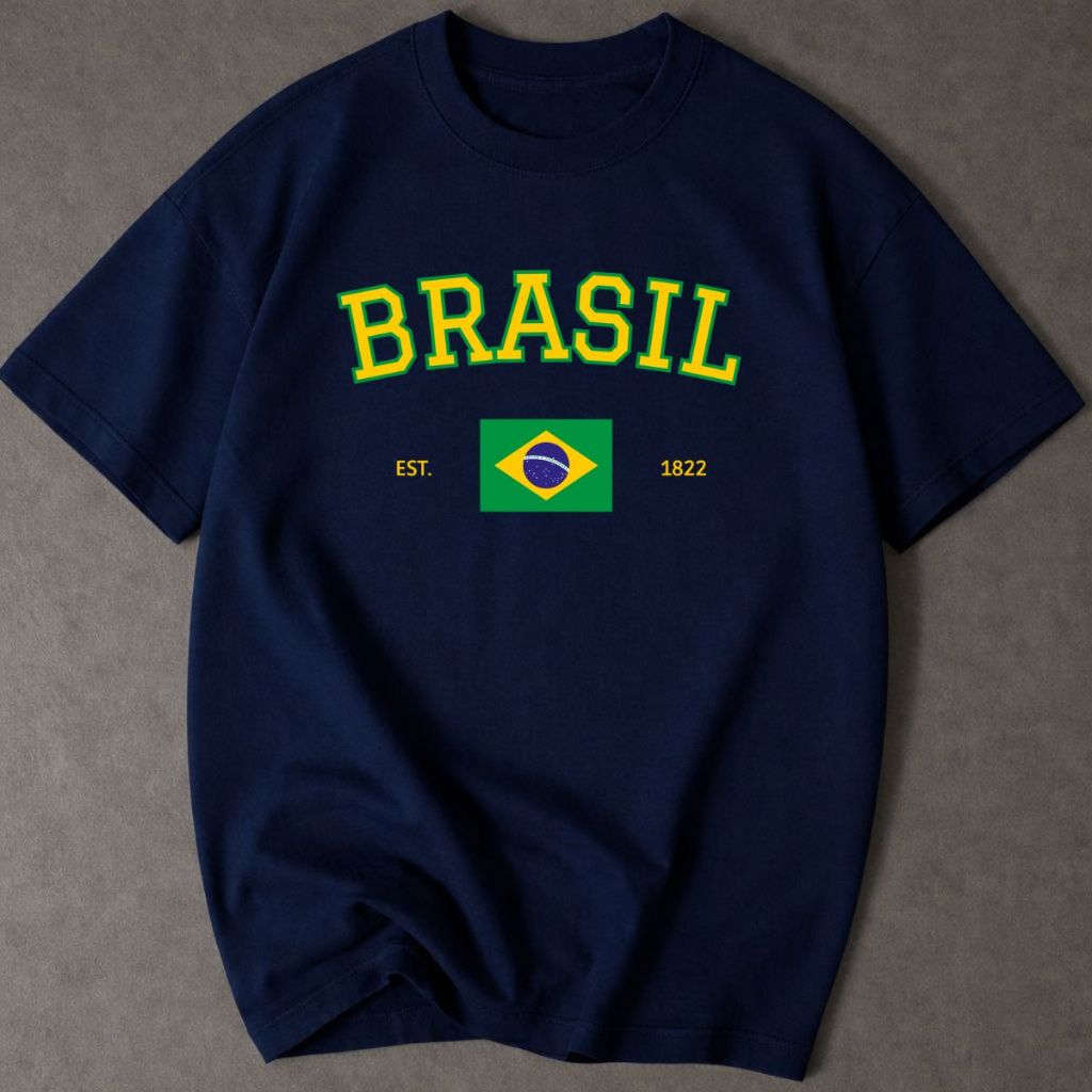 Camisa Camiseta Blusa Unissex Brasil Copa Do Mundo Seleção Brasileira 100% Algodão Premium Moda Casua Básico