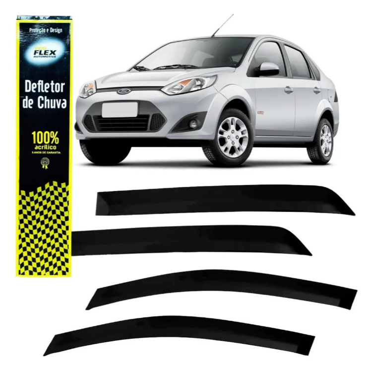 Defletor Chuva Ford Fiesta Sedan 2002 A 2011 Calha 4 Portas