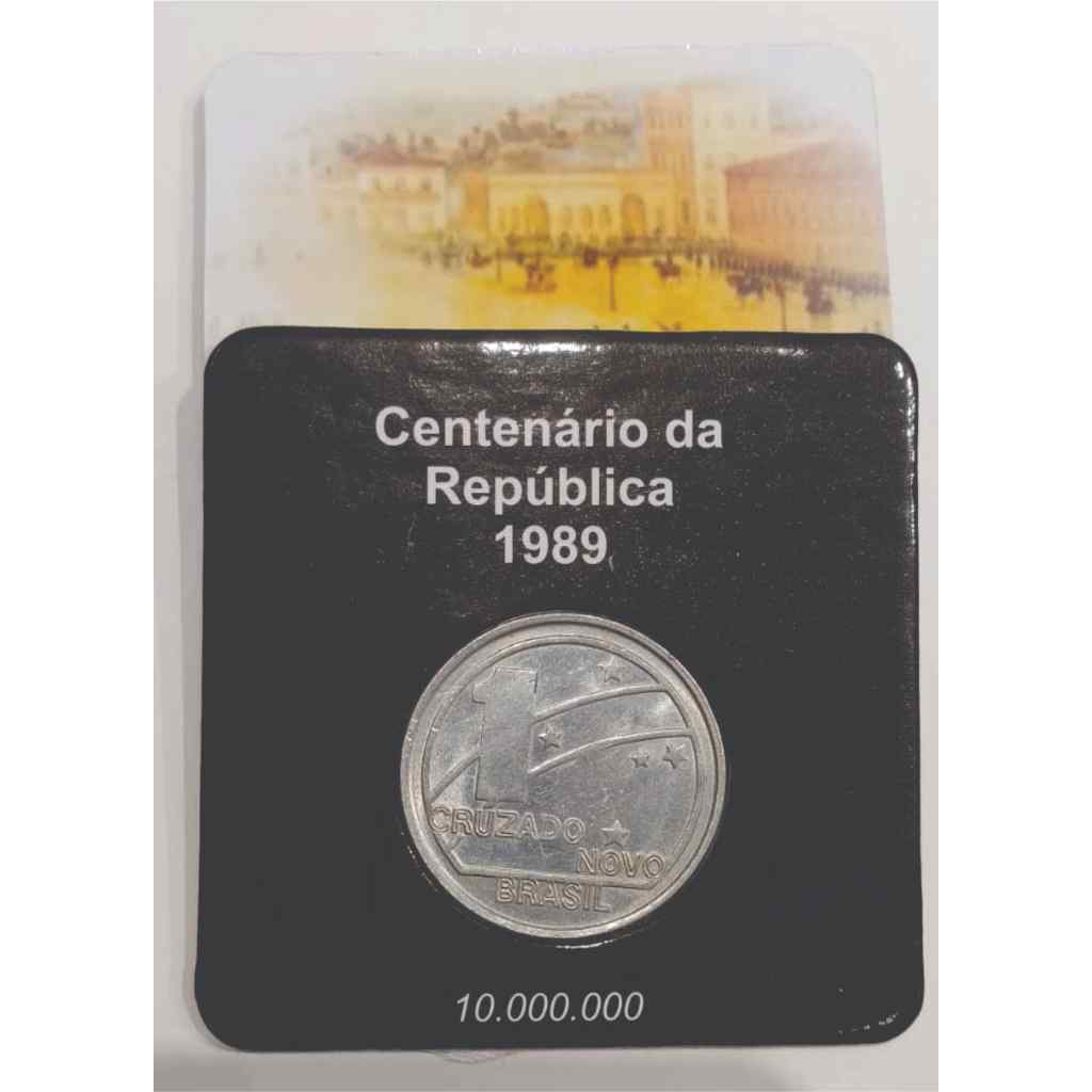 Cartela com a moeda do centenaria da Republica organizer
