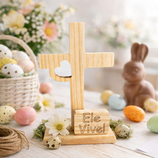 Cruz Decorativa Cristã Decoração de Mesa para Páscoa Artesanato em Oferta na Shopee
