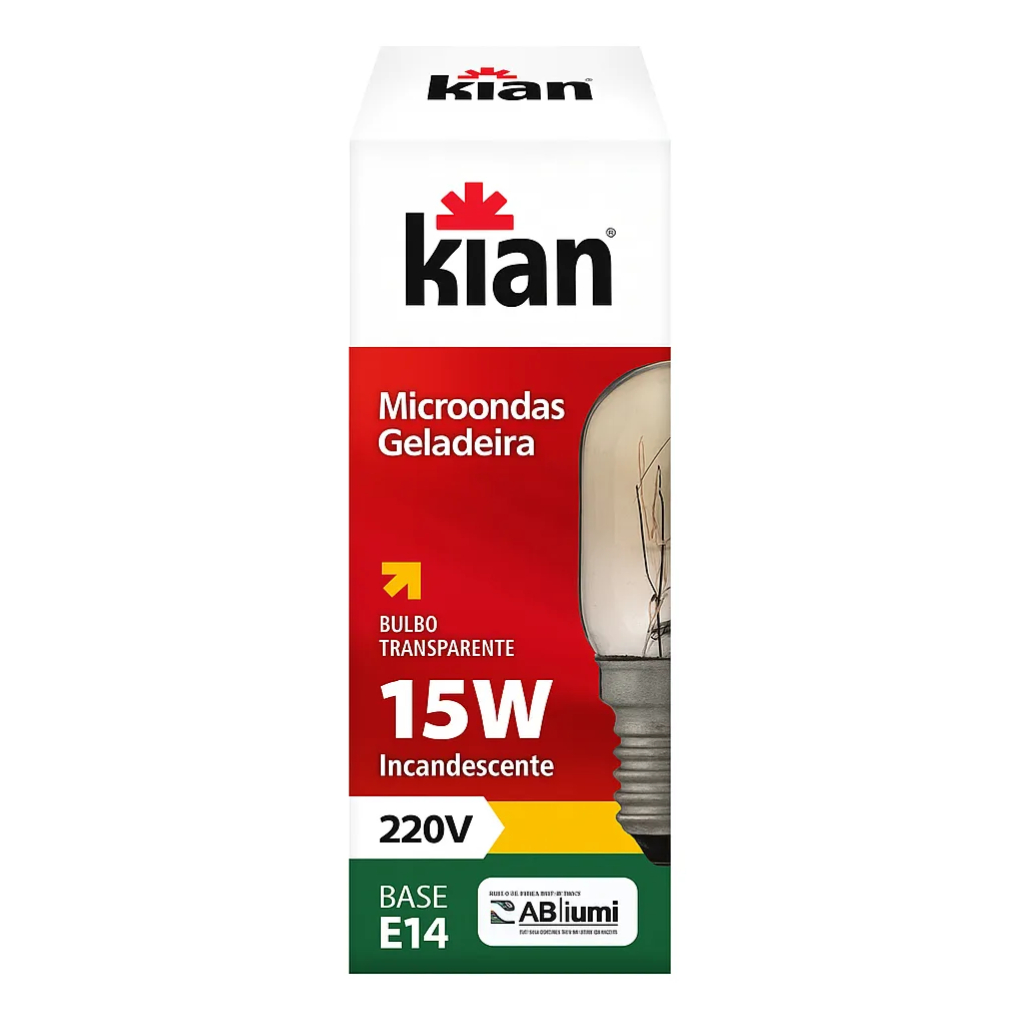 Lâmpada P/ Micro-ondas Geladeira Fogão Kian 15w E14 15w Branco-Frio