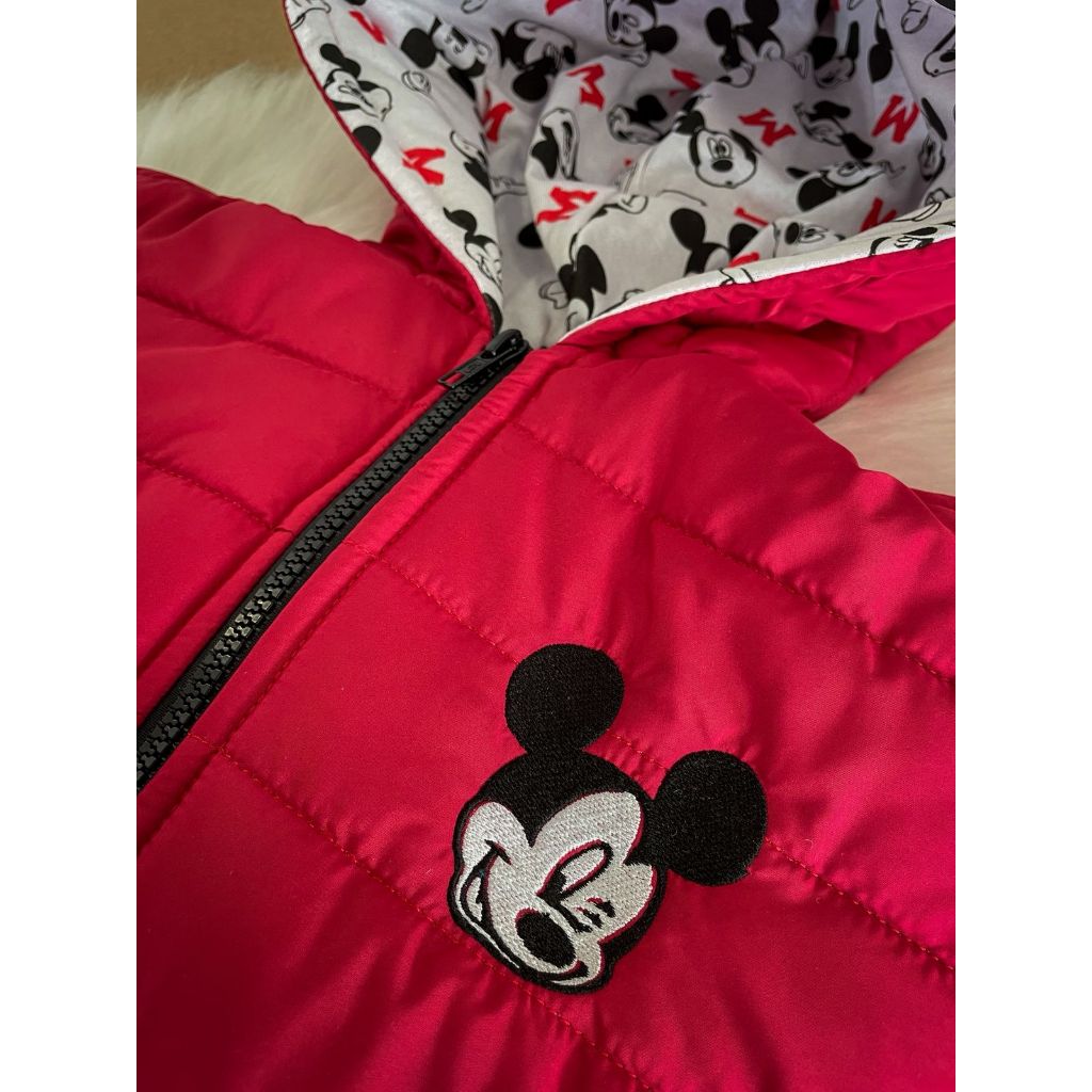 Jaqueta Mickey Infantil Puffer Forro de Fibra Outono - Inverno Menino Mickey - Blusa de frio menino