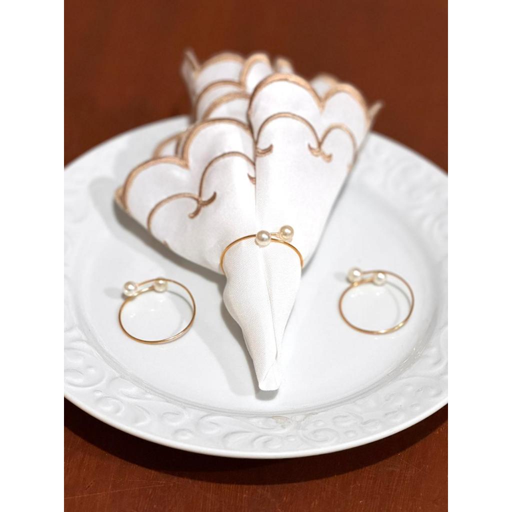 Kit 10 Porta Guardanapos Duo Ouro Pérola Para Mesa Posta Guardanapo Envio Imediato em Oferta na Shopee