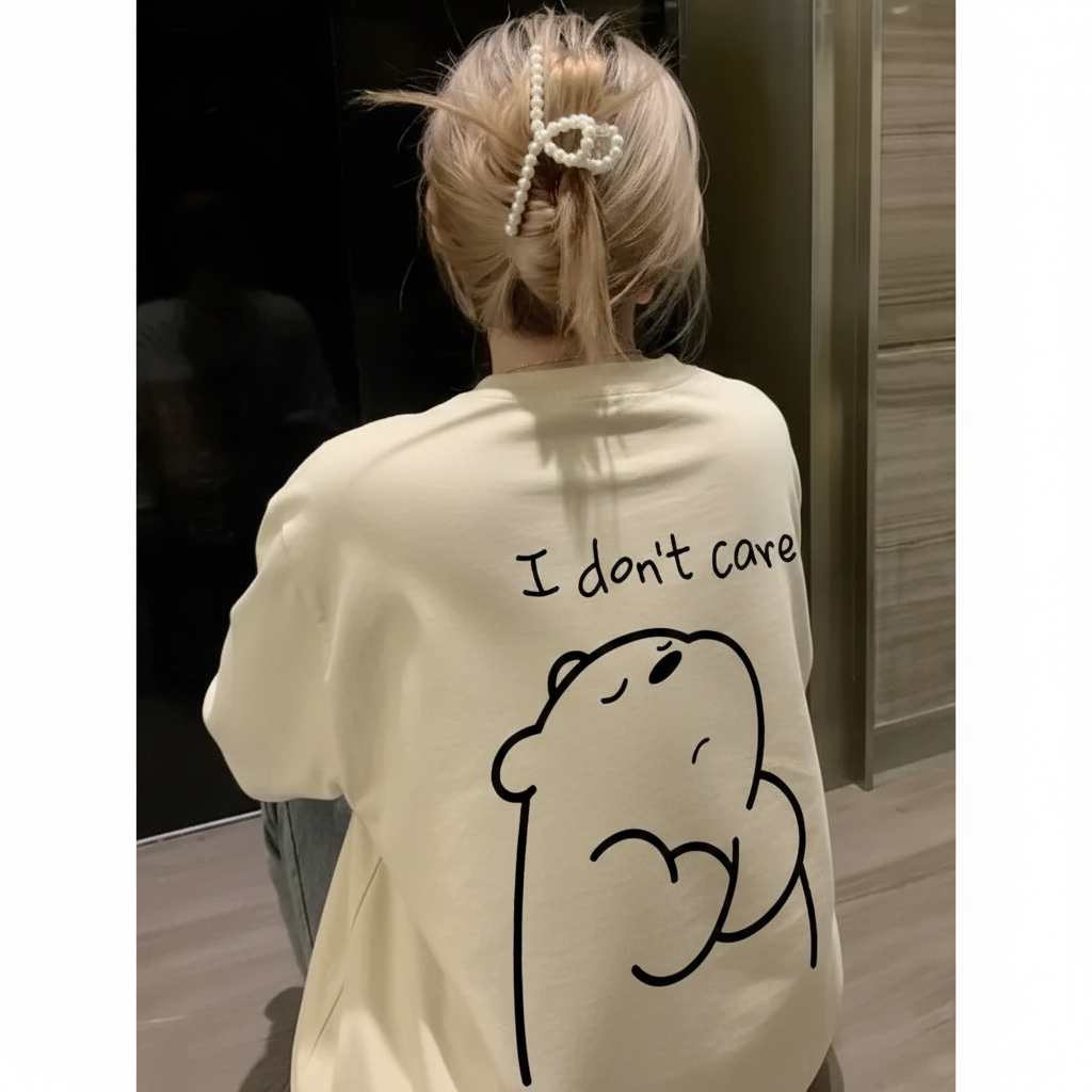 T-shirt casual Camiseta Oversized ' Eu Não Ligo' Estampada Estilosa Camisa Confortavel Blogueira em Oferta na Shopee