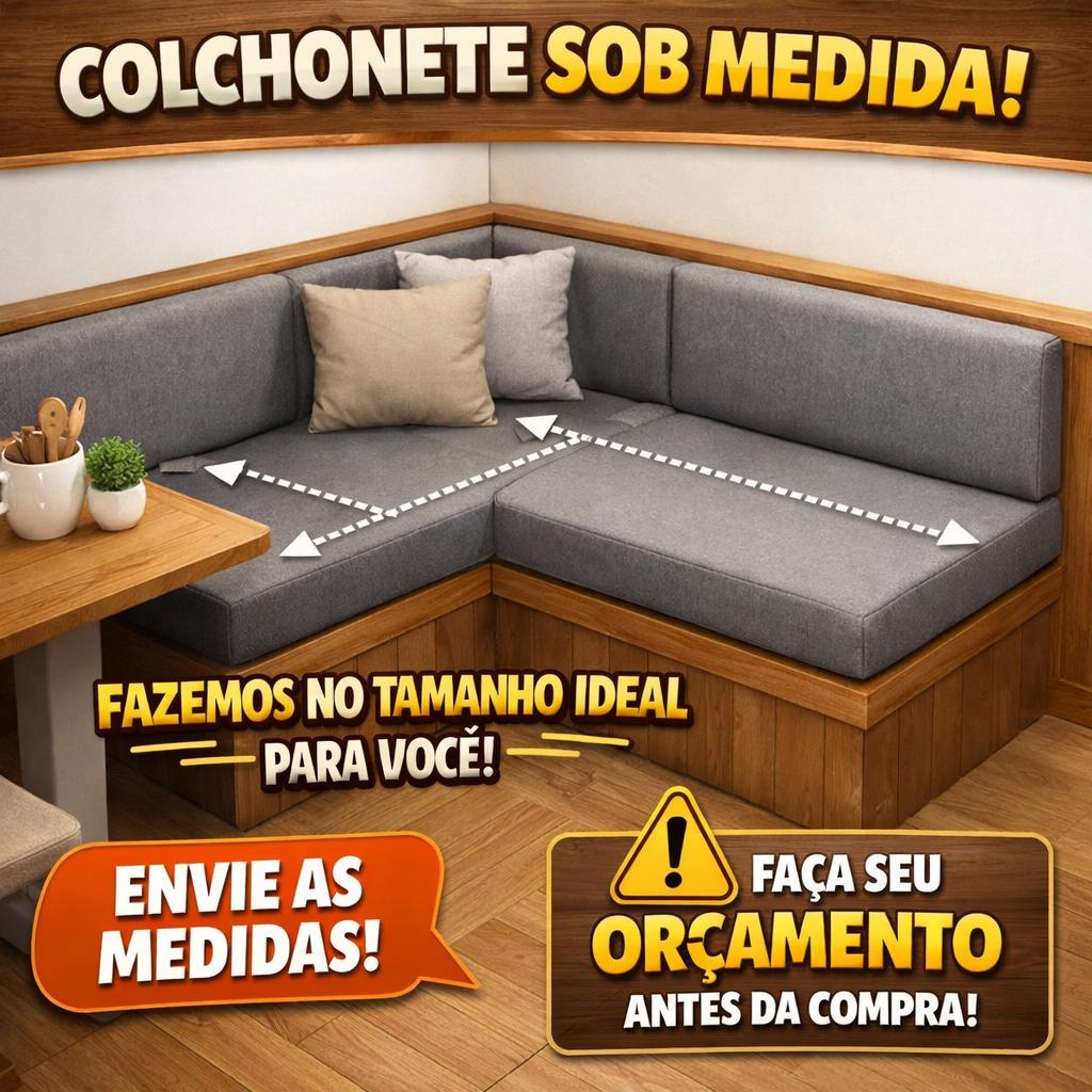 Colchonete Sobre Medida 1,60x1,00x10 Suede Cinza
