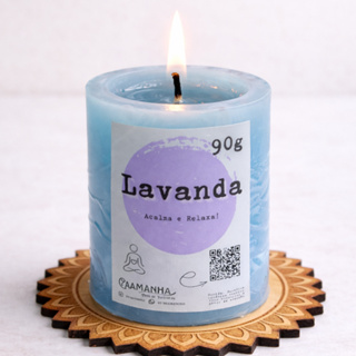 KIt Vela Aromática Lavanda + Porta Vela | Calmante, Alívio do Estresse e Ansiedade  | Queima 24 horas | 90g em Oferta na Shopee