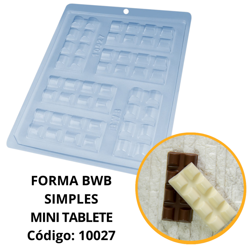 1~10 FORMA SIMPLES MINI TABLETE CÓD.:10027 EM ACETATO BWB PARA BOMBOM, DOCES DE CHOCOLATE E CONFEITARIA. em Oferta na Shopee