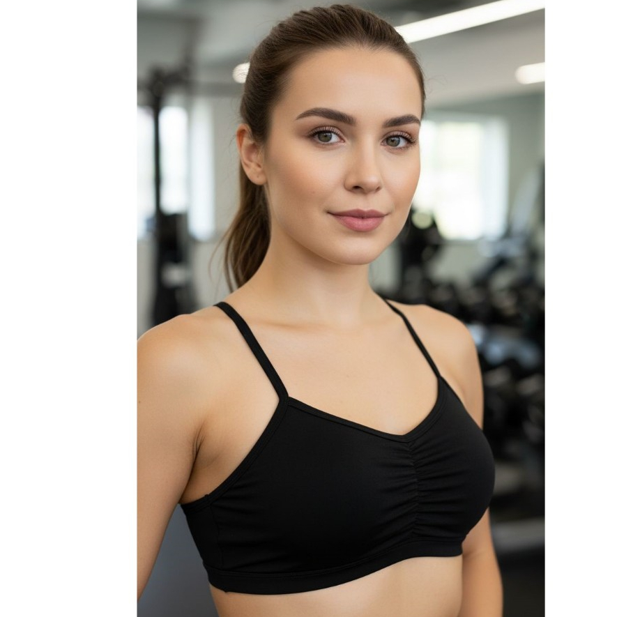 Top de Academia Franzido Alcinha Fitness Com Bojo Removivel Tecido Premium em Oferta na Shopee