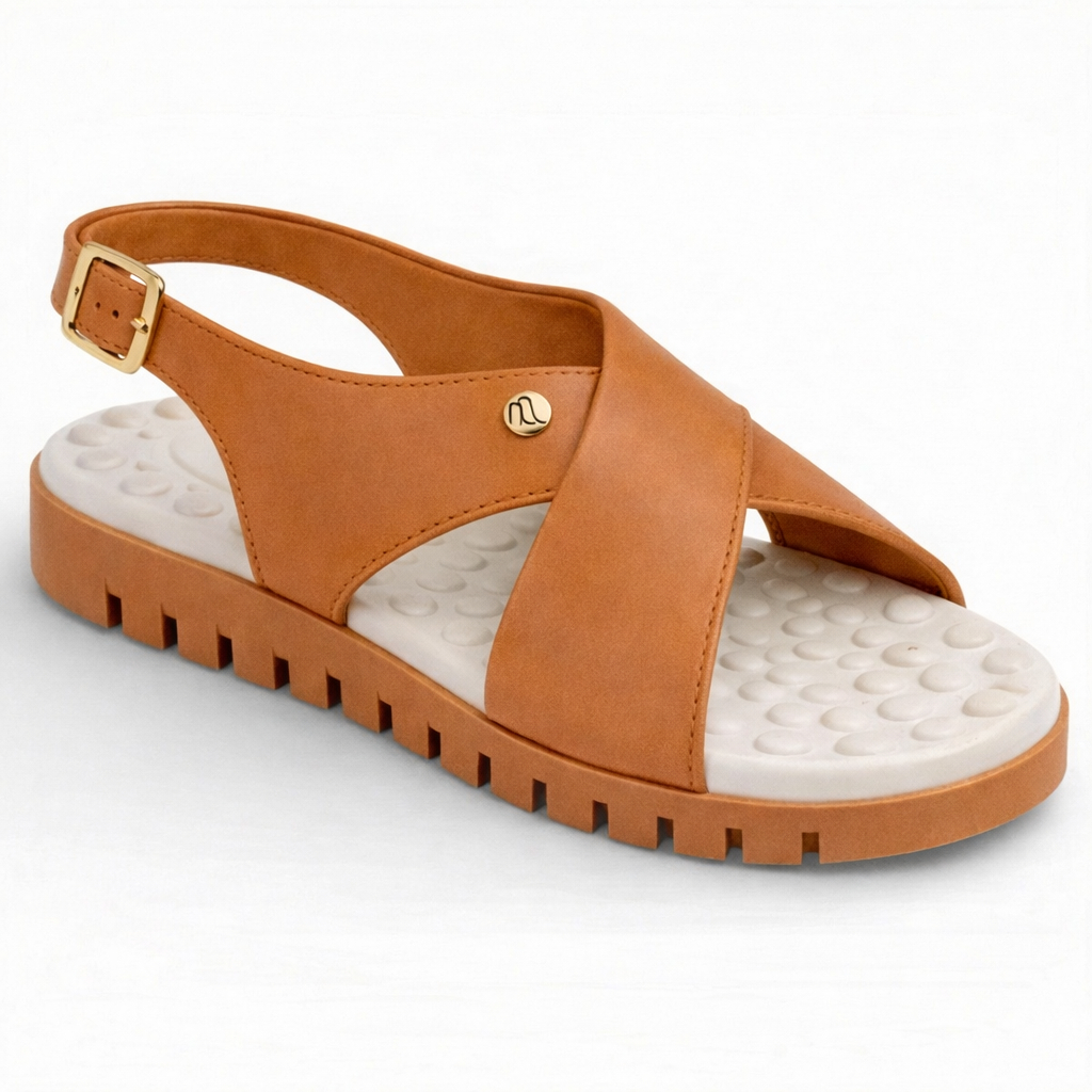 Sandália Feminina Ortopédico Madale Anatômico Cruzado Fivela Ajustável Confortável Casual em Oferta na Shopee