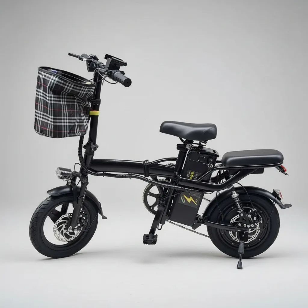 Bicicleta Elétrica Dobrável Adulto 350W com Bateria de Lítio 48V 12Ah
