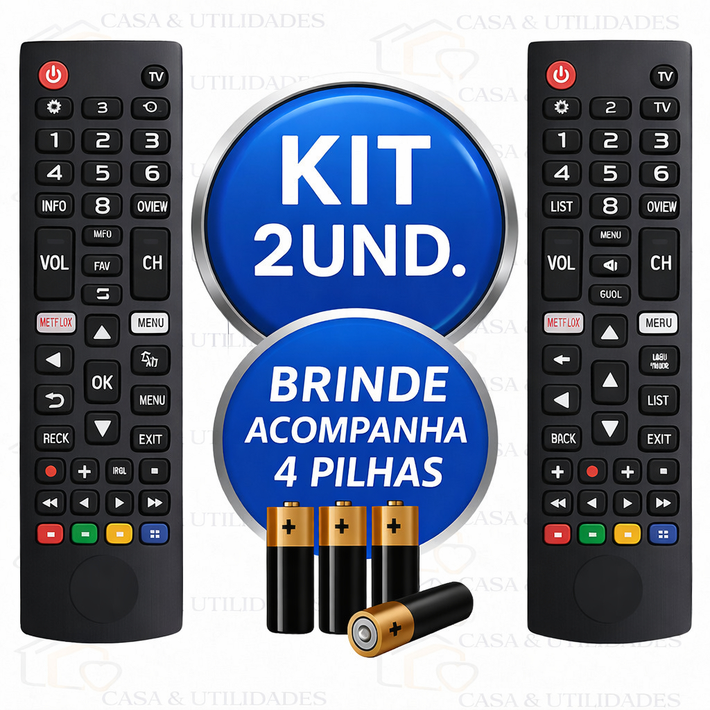 Kit Controle Remoto LG Smart TV Compatível LCD LED HDTV UHD OLED 3D 4K
