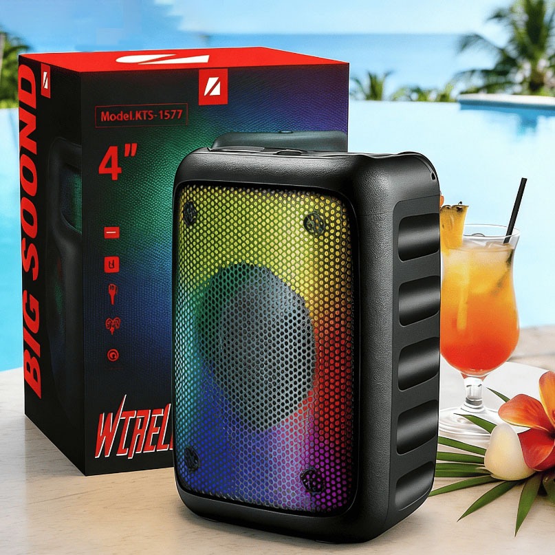 Caixa de Som Bluetooth Portatil Potente com Excelentes Graves Luzes Radio FM USB SD TWS Festa Praia em Oferta na Shopee