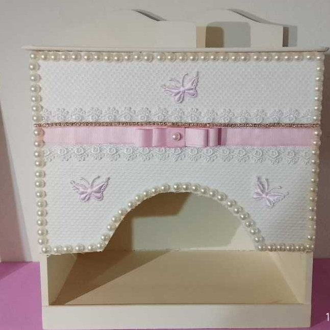 Kit Higene Bebé Porta Fralda MDF Modelo Borboleta