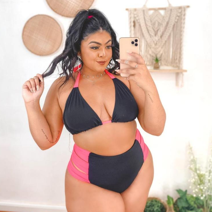 Biquini Plus Size Feminino Com Cintura Alta Biquíni Alta Tendencia Verão 2023 Novidade