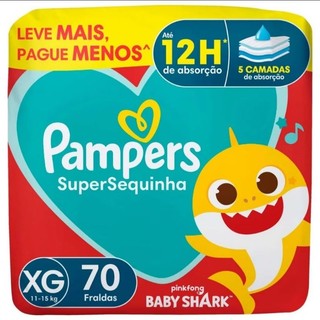 Fralda Descartável Pampers Supersequinha Tam. XG 70 unidades