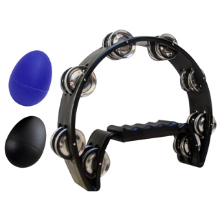 Kit Pandeiro Meia Lua Pandeirola + 02 Ovos Ganzá Chocalho VM AZ em Oferta na Shopee