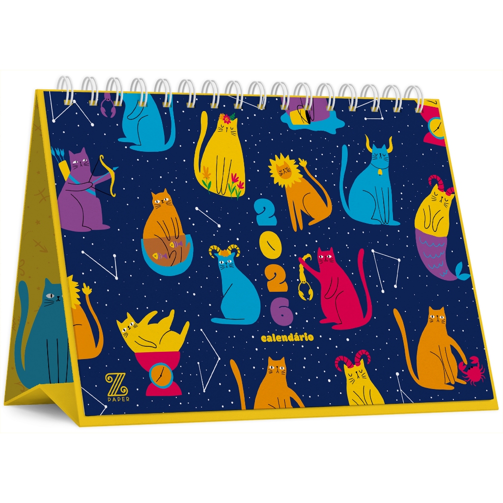 Calendário de mesa 2026 - Zodigato - Z Paper em Oferta na Shopee
