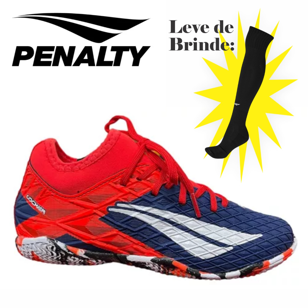 Tenis Futsal Penalty Infantil Rx Locker Kids Y-3 N° 28 Ao 36 + Meião Infaltil