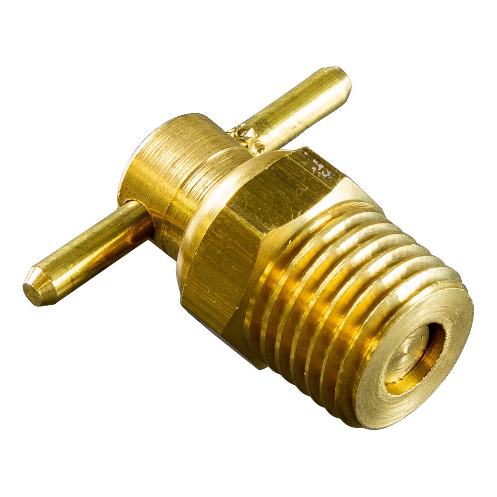 Válvula de escoamento 1/4” NPT tipo dreno purgador em latão  - 30x27,8 mm - para Compressor de Ar Schulz