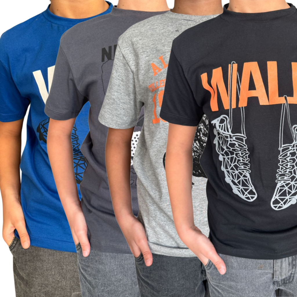 kit 4 camisetas juvenil sortidas com algodao casual e confortavel