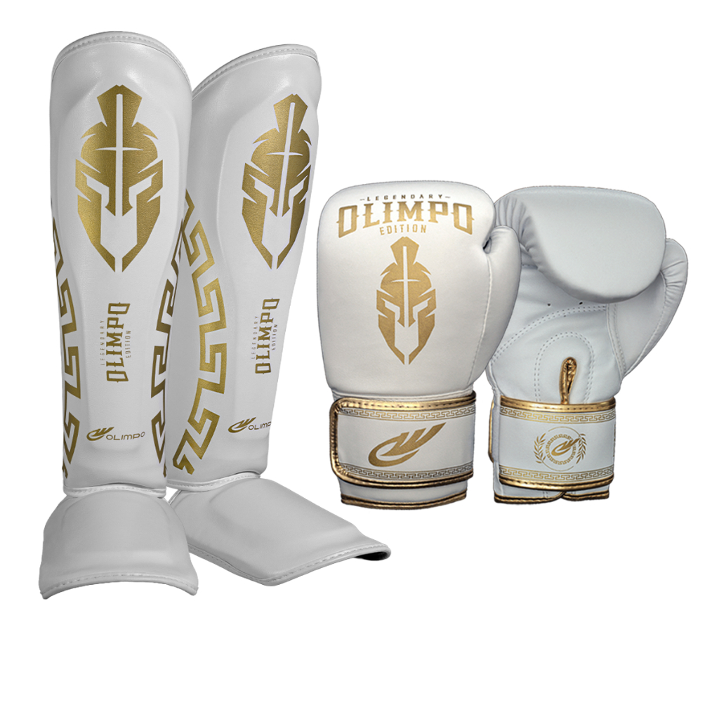 Luva De Boxe + Caneleira Muay Thai Kickboxing  Legendary Edition Olimpo Esportes