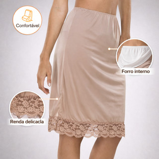 Anagua Saia Saiote Feminino Renda Moda Senhora Segunda Pele Combinação