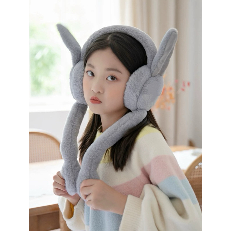 Protetores de orelha de coelho de pelúcia populares protetores de orelha para crianças, protetores de orelha removíveis em Oferta na Shopee