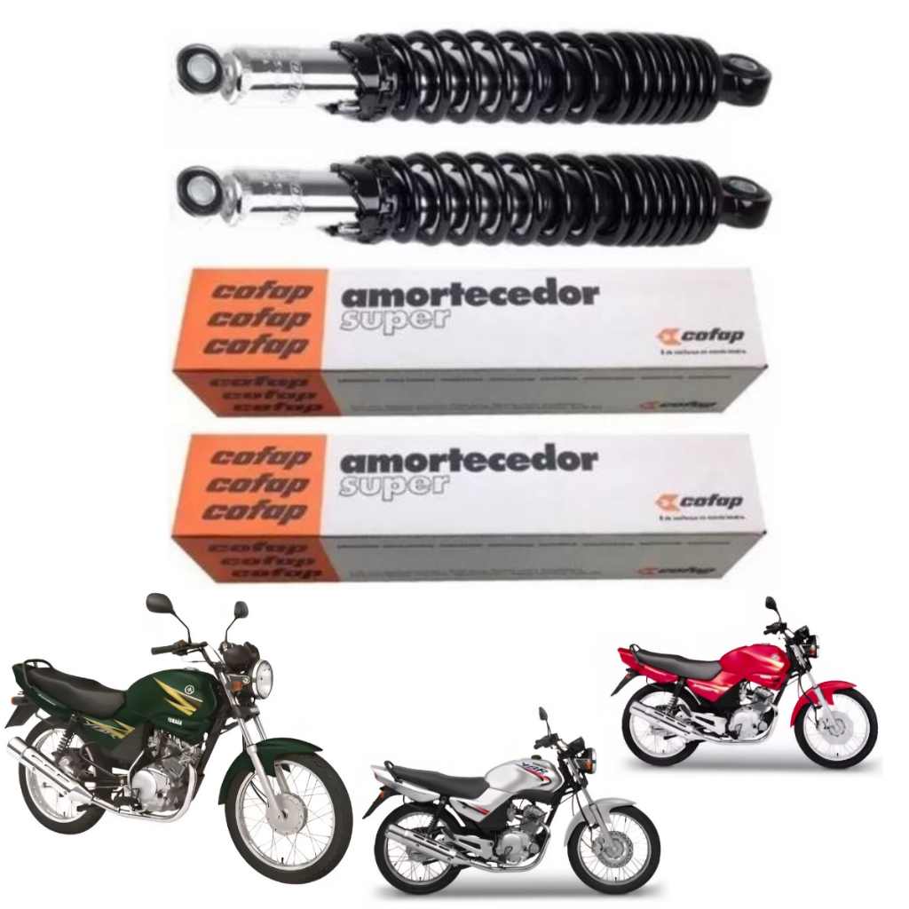 Par Amortecedor Traseiro YBR 125 FACTOR 2000 2001 2002 2003 2004 2005 2006 2007 2008 2009 até 2015