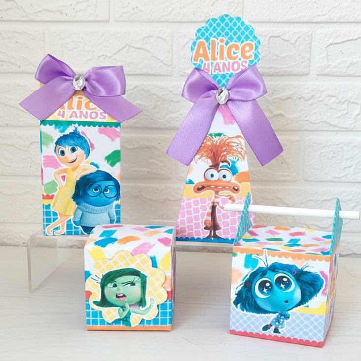 Kit Caixinhas Personalizadas Divertidamente Lembrançinha Festa