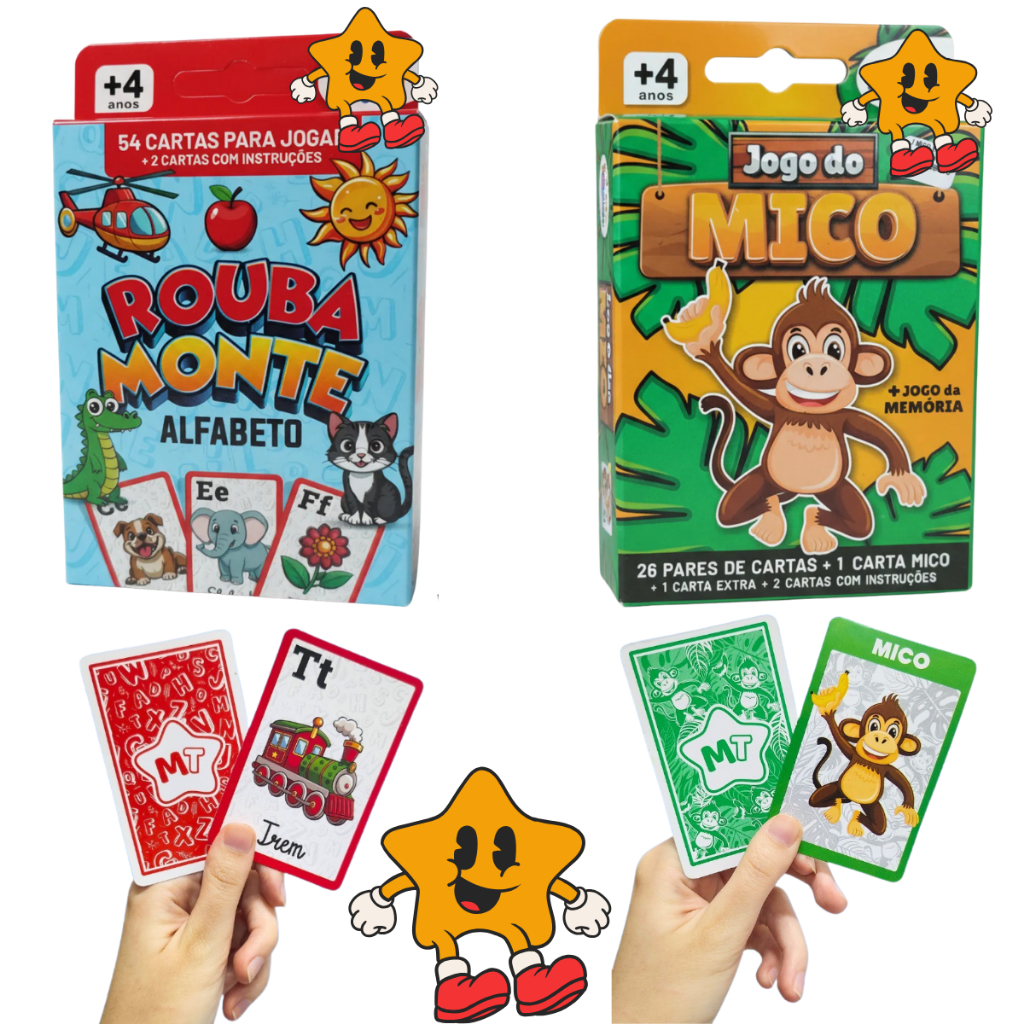 Kit 2 Jogos Cartas Memória Mico Educativo Infantil Criança em Oferta na Shopee