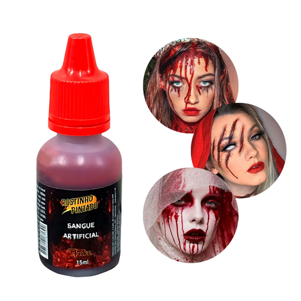 Sangue Falso Artificial Para Maquiagem Artística Halloween 15ML Rostinho Pintado