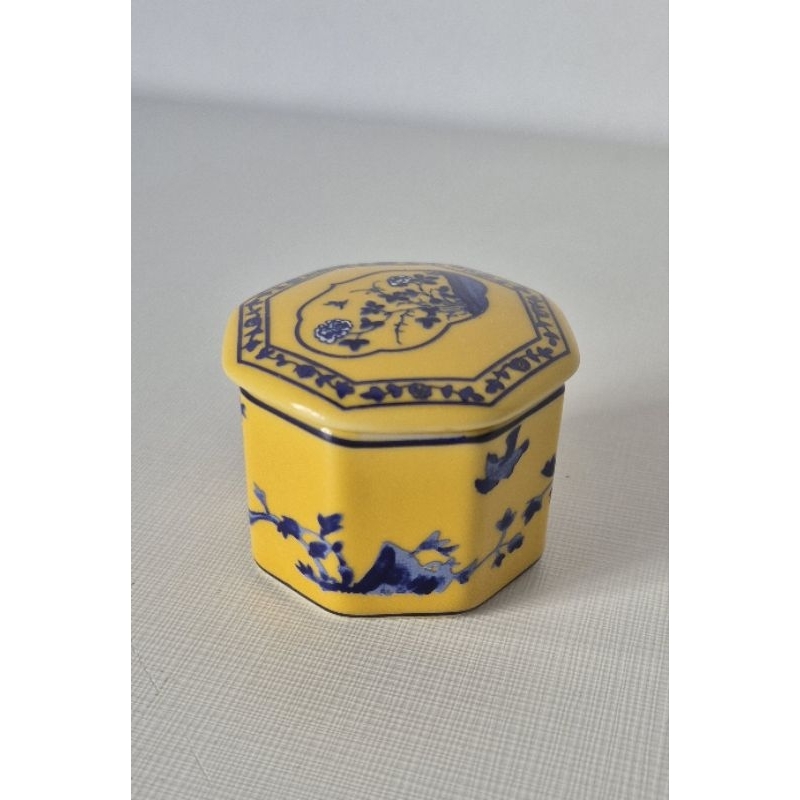 Porta Joias colecionável porcelana fina del prado Qing antiquário vintage