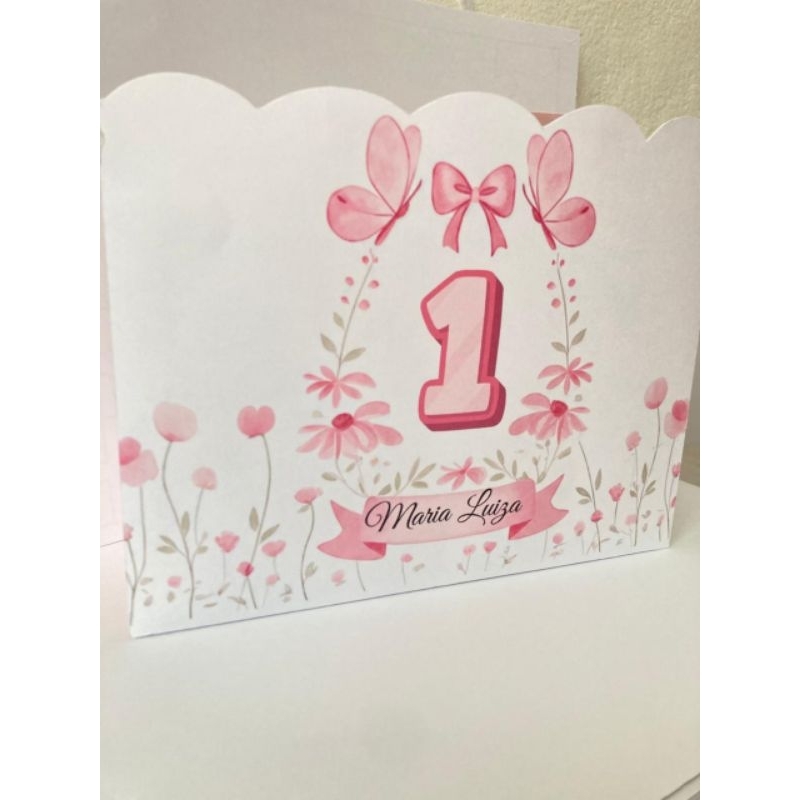 Sacolinha Jardim das Borboletas Personalizada – Lembrancinha Infantil – Festa BORBOLETAS–Papel 180g–Alça de Fio nautico