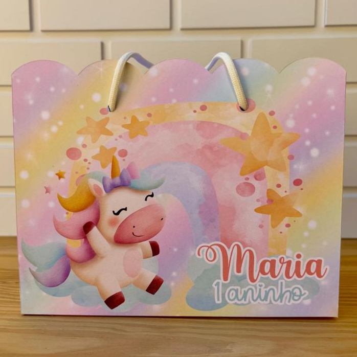 10 Sacolinha UNICÓRNIO Personalizado - Sacolinha - Lembrancinha - Mimos - Aniversário