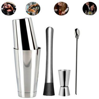 Kit Coqueteleira Boston Profissional Inox 4 Peças Premium Bartender Completo Para Drinks Caipirinha em Oferta na Shopee