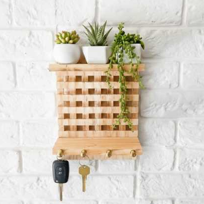 Painel de Madeira Floreira Modular Suporte Para Chaves/Plantas Parede Suspenso Jardim Vertical Horta