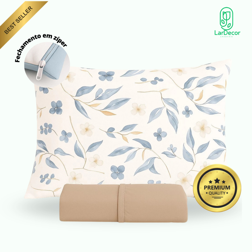 Jogo de Lençol de Cama Coleção Estampados Micropercal 400 Fios Fronha Em Zíper