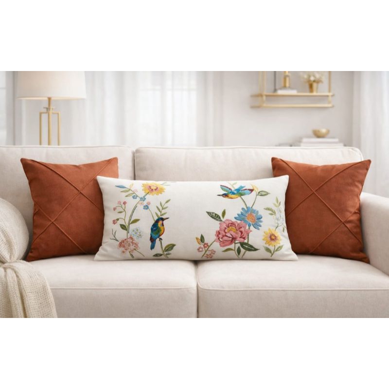 kit 3 capas de almofada (2 quadradas lisas + 1 baguete estampada) Para Decoração Sofá Cama Casa Tecido Suede