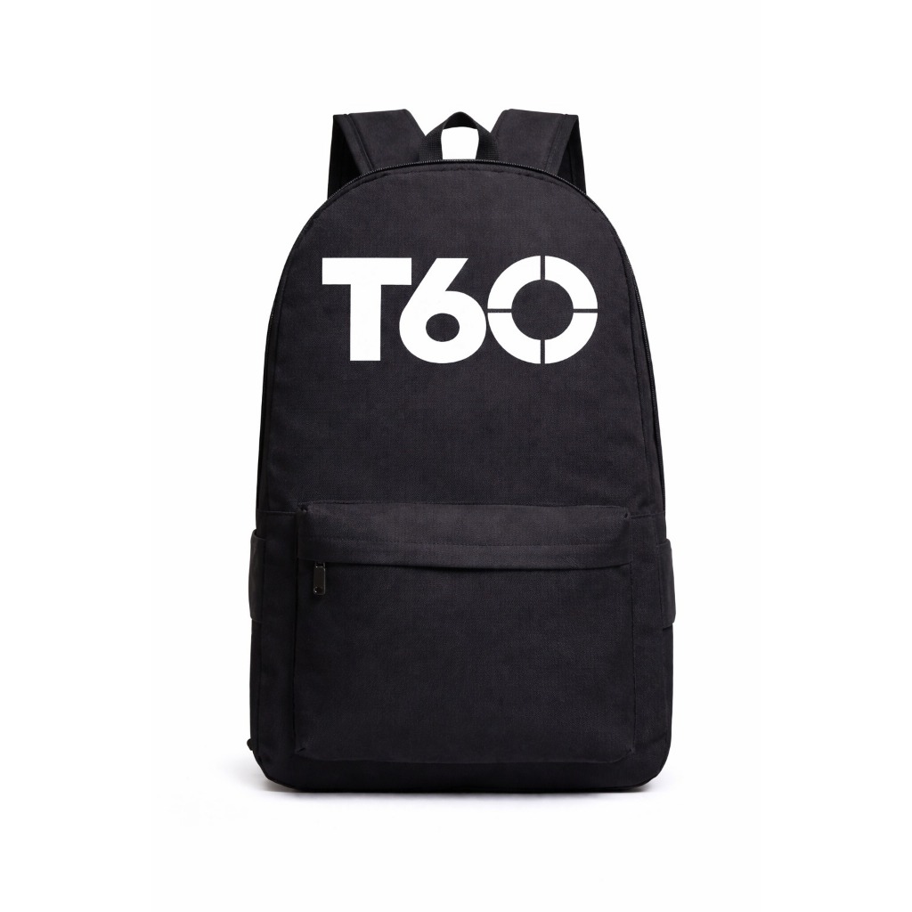 Mochila Preta em Nylon Reforçada com Estampa DTF | Escolar, Faculdade, Trabalho | 2 Compartimentos em Oferta na Shopee