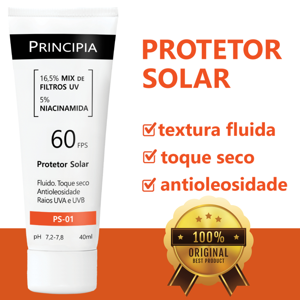PROTETOR SOLAR FACIAL PRINCIPIA PS-01 FPS 60 40ML – NIACINAMIDA | ORIGINAL