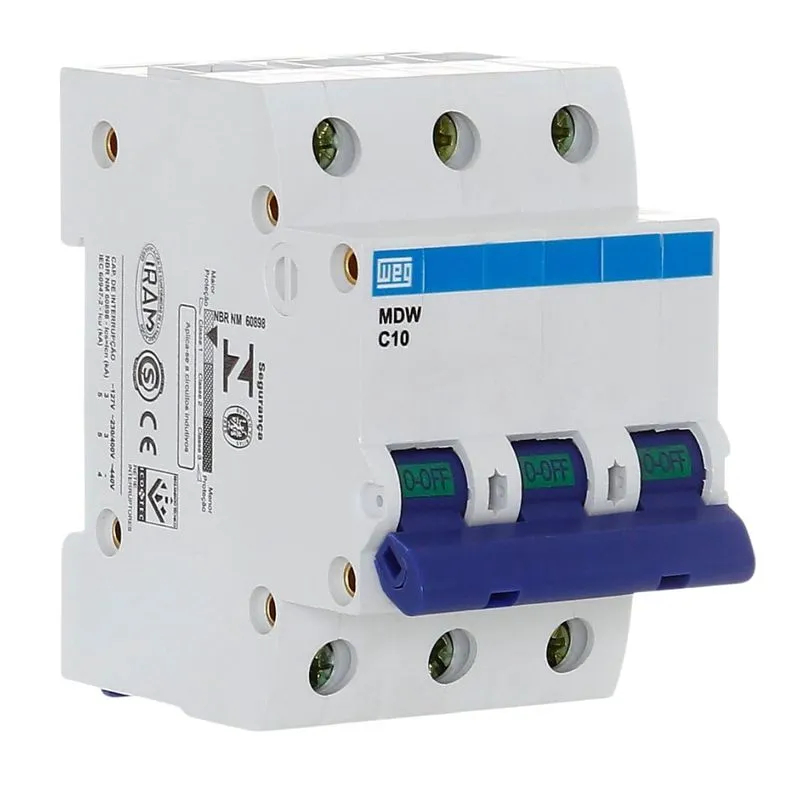 Disjuntor Trifásico Termomagnético 3KA 3P MDW-C 6A Weg