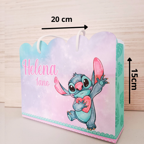 SACOLINHA STITCH Personalizado com nome e idade  | Sacolinha | Lembrancinha | Mimos | Aniversário STITCH