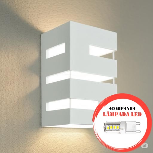 Arandela Externa com LED - 3 Frisos para Parede e Muro – Iluminação Decorativa Moderna e Econômica