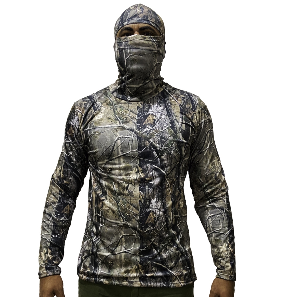 Camisa Térmica UV50+ Frio Pesca Moto Bike Touca Ninja Caatinga